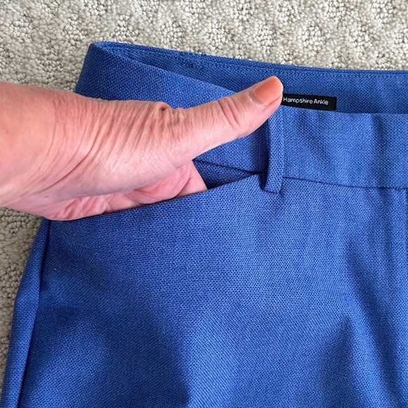 Talbots Hampshire Straight Leg Ankle Pants Blue Classic Office Size 14 NWT - Picture 10 of 16